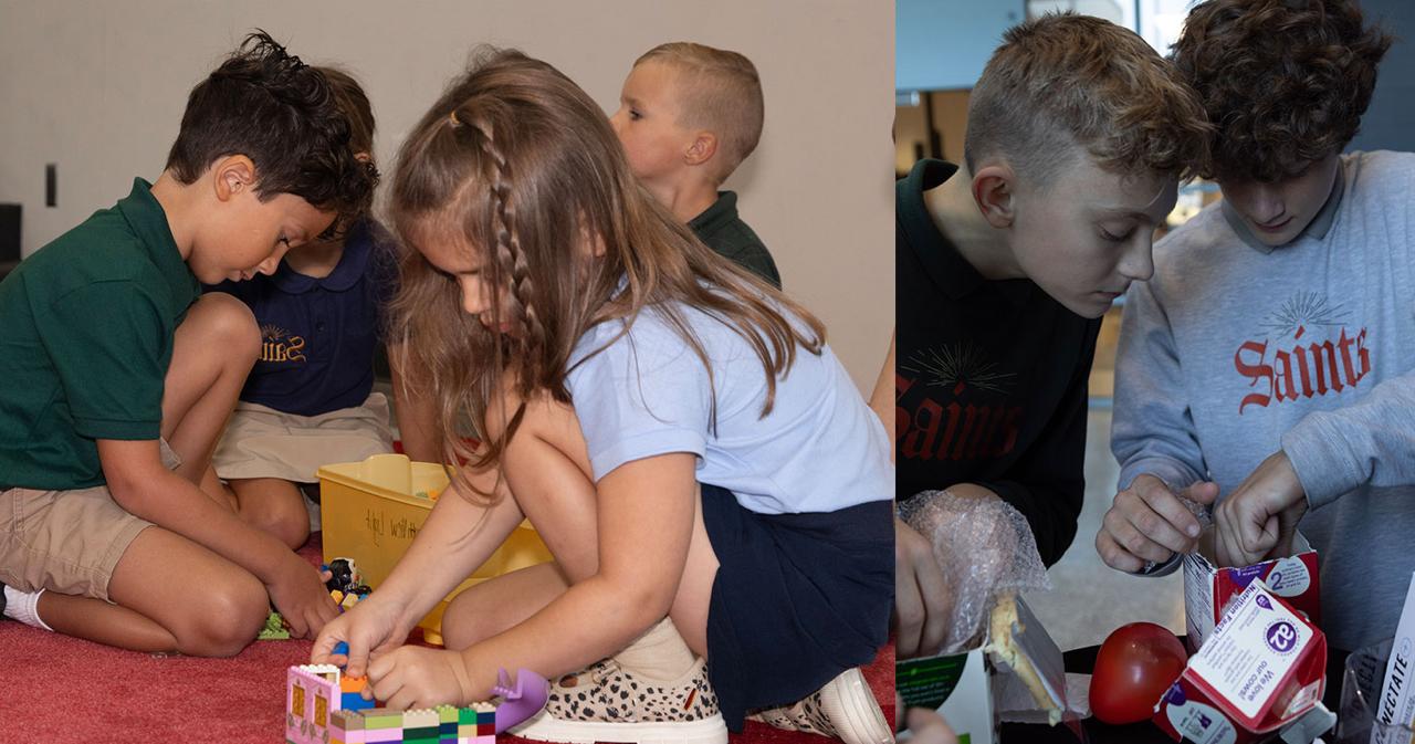 Lower School students working together during enrichment